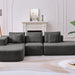 115" L - Shaped Floor Sofa, 3 - Piece Compressed Sectional Sofa Couch with 2 Pillows Tribesigns