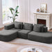 115" L - Shaped Floor Sofa, 3 - Piece Compressed Sectional Sofa Couch with 2 Pillows Tribesigns