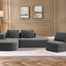 115" L - Shaped Floor Sofa, 3 - Piece Compressed Sectional Sofa Couch with 2 Pillows Tribesigns