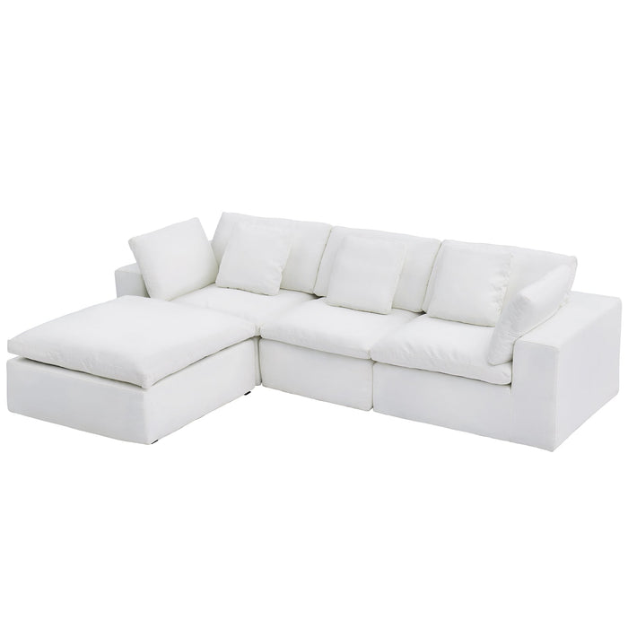 118" Floor Sofa, Cloud Modular Sectional Sofa with 3 Pillows Tribesigns