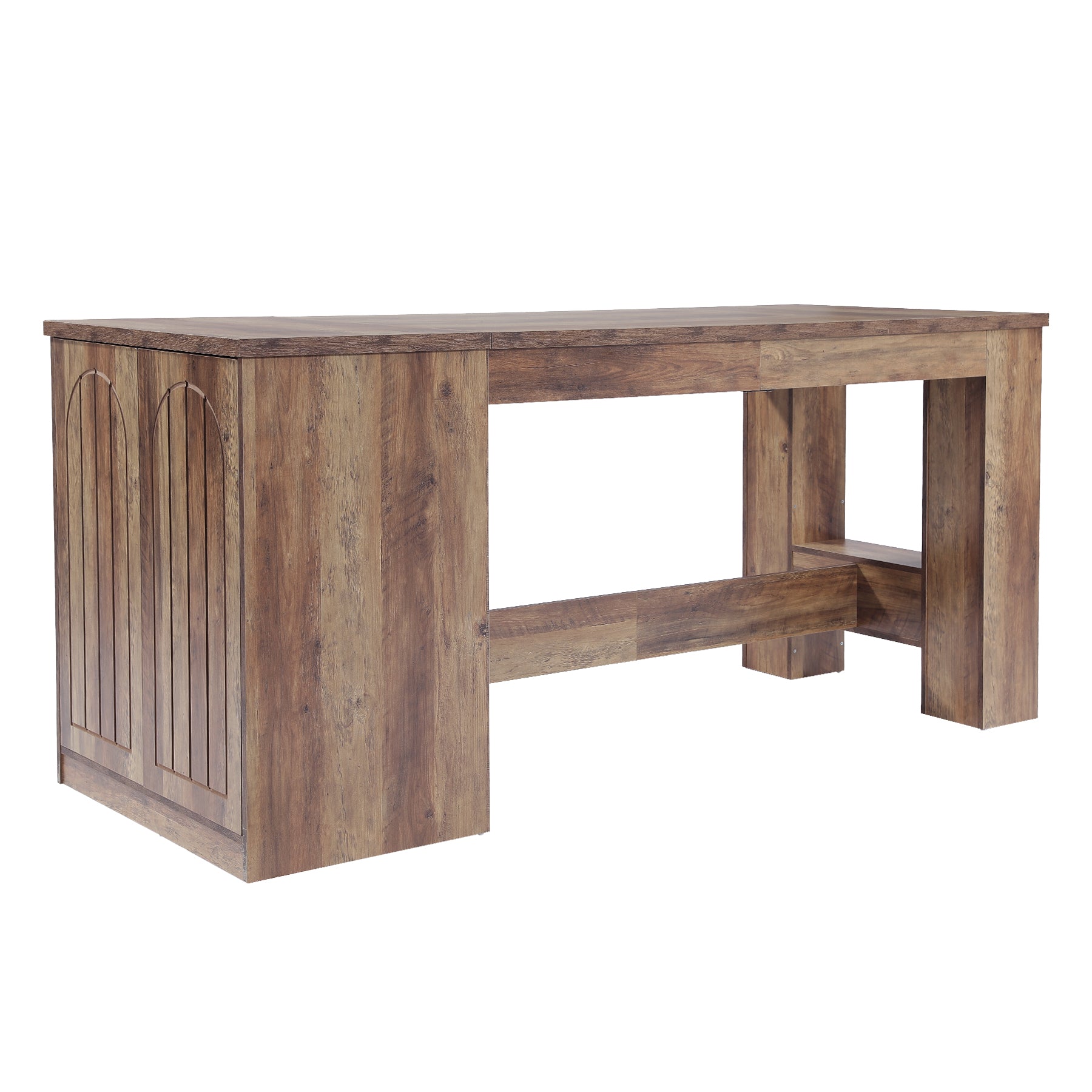 78.7" Bar Table with 3-Tier Hidden Storage, Counter Height Pub Table for Kitchen
