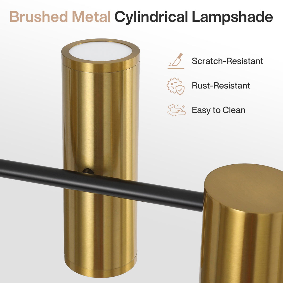 Tribesigns 6-Light Modern Black Gold Linear Chandelier, LED Pendant Light