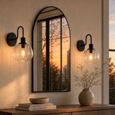2 Pack 11" Modern Wall Sconces, Pumpkin Ribbed Glass Vanity Lights 3