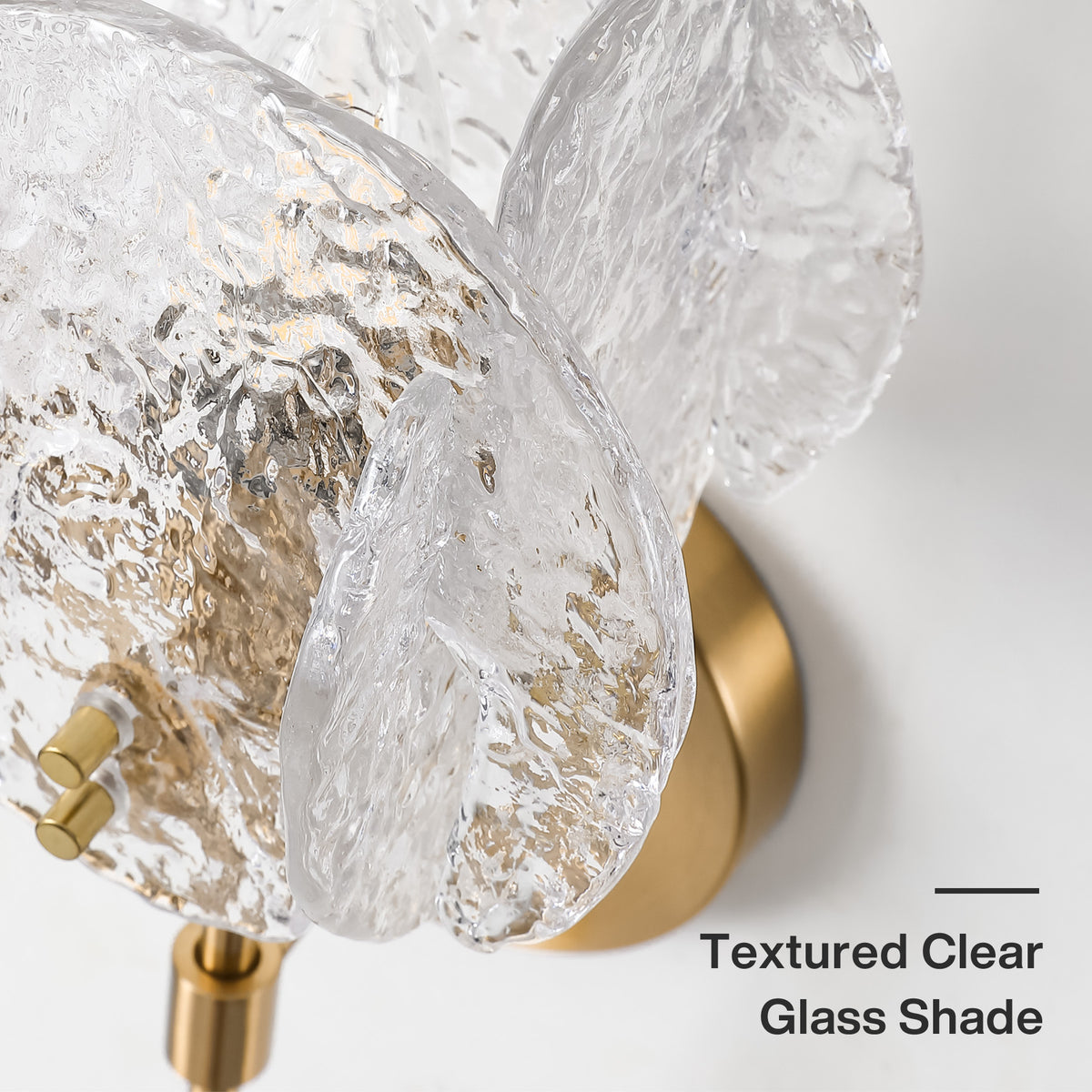 Tribesigns 15" Modern Wall Sconce, Bathroom Wall Light Fixture with Textured Clear Glass Shade