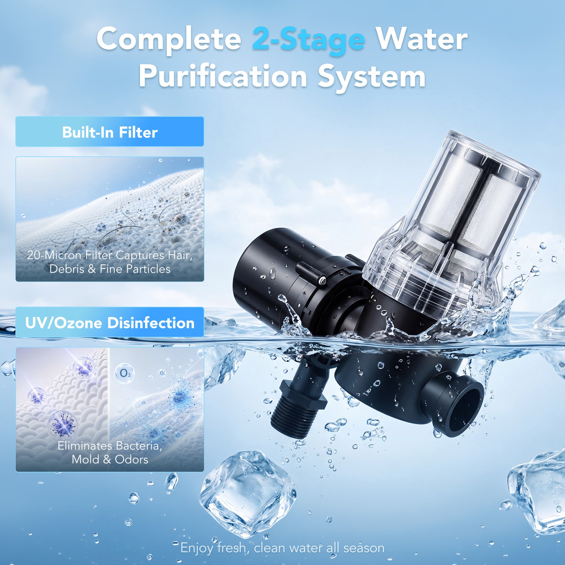 1HP All-in-One Ice Bath Chiller Cooling & Heating Dual Mode