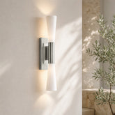 21.7" Silver Wall Sconce, 2-Light Modern Wall Light with Frosted Glass Shade 3