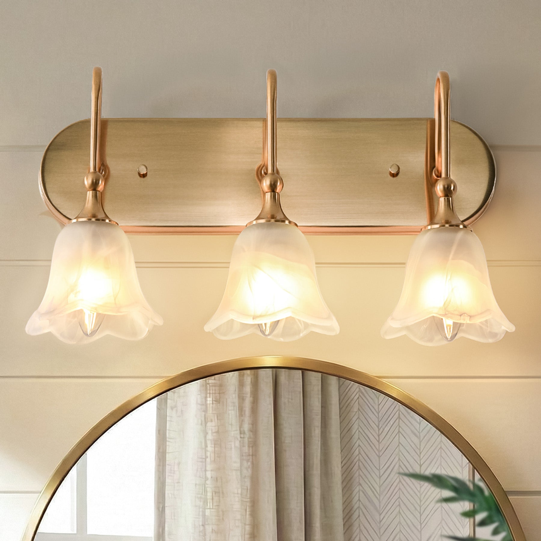 3-Light Light Fixtures, Modern Wall Lights Bathroom Vanity with Clear Glass Shades