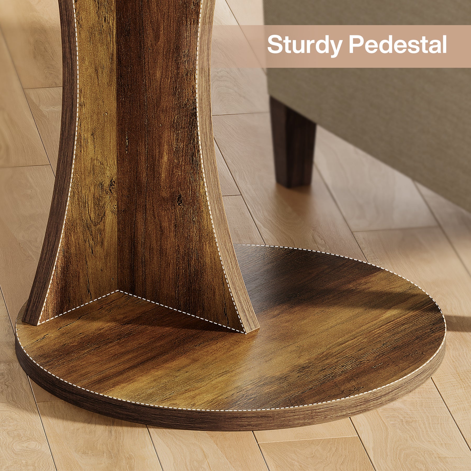 C-Shaped Nightstand, 2-Tier Bedside Table with Storage for Bedroom