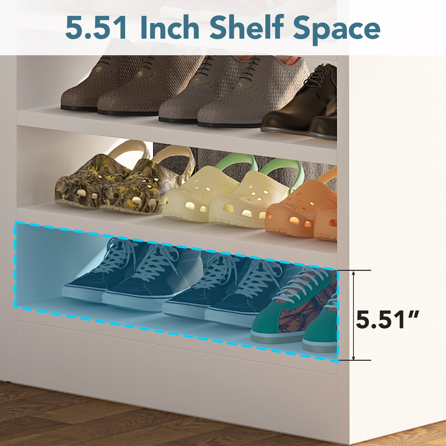 8-Tier Shoe Rack, Wooden Shoe Shelf Shoe Storage Cabinet