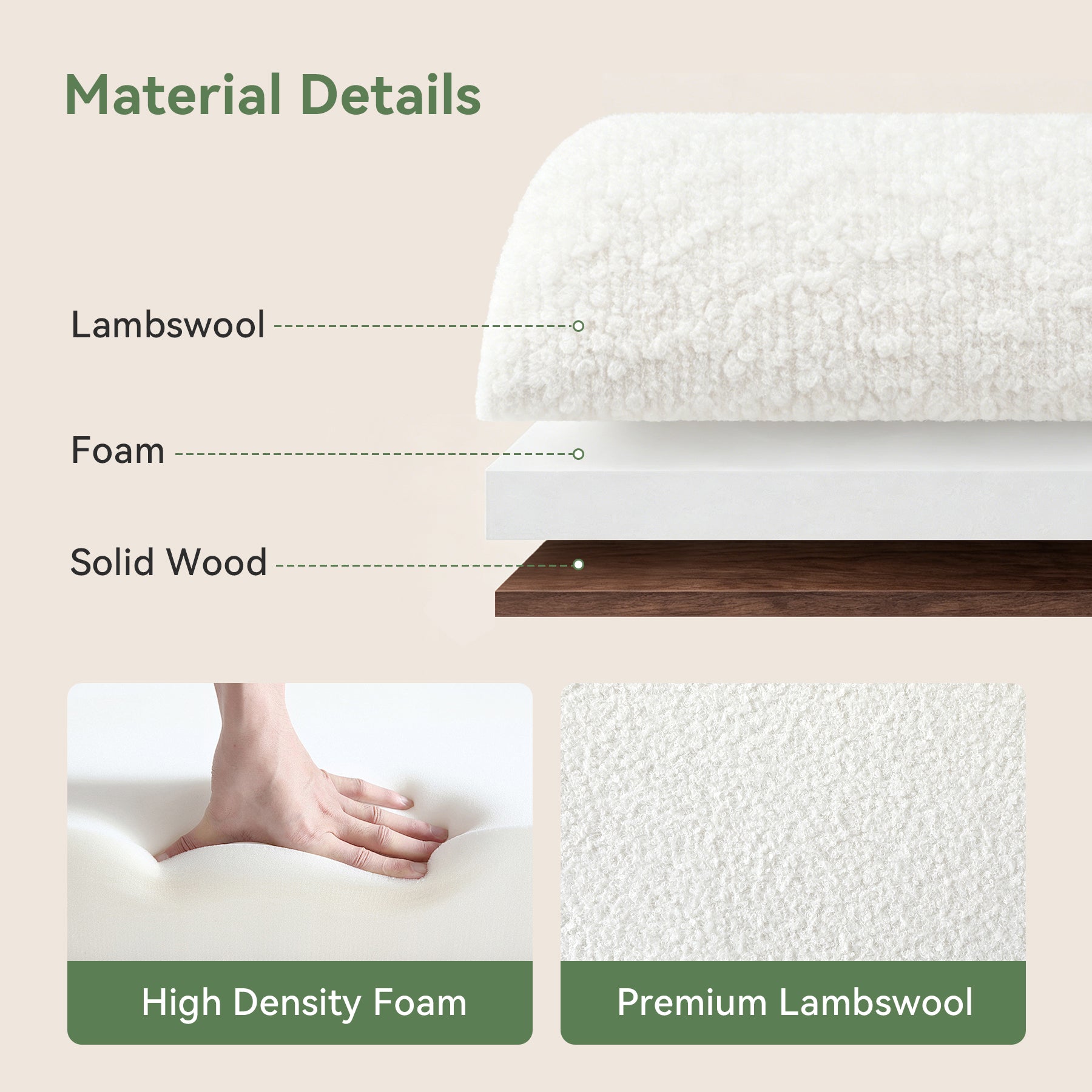 55.12" Upholstered Solid Wood Bench, End of Bed Bench with Backrest