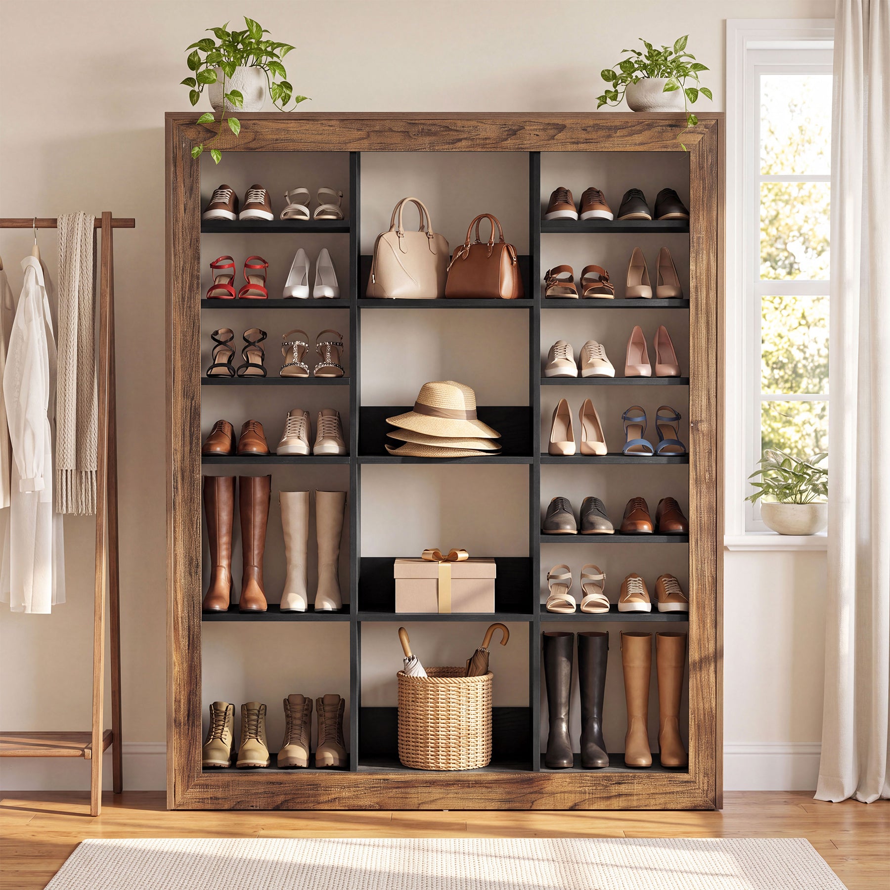 59" Tall Shoe Rack, Adjustable Shoes Organizer for Entryway, Up to 40 Pairs