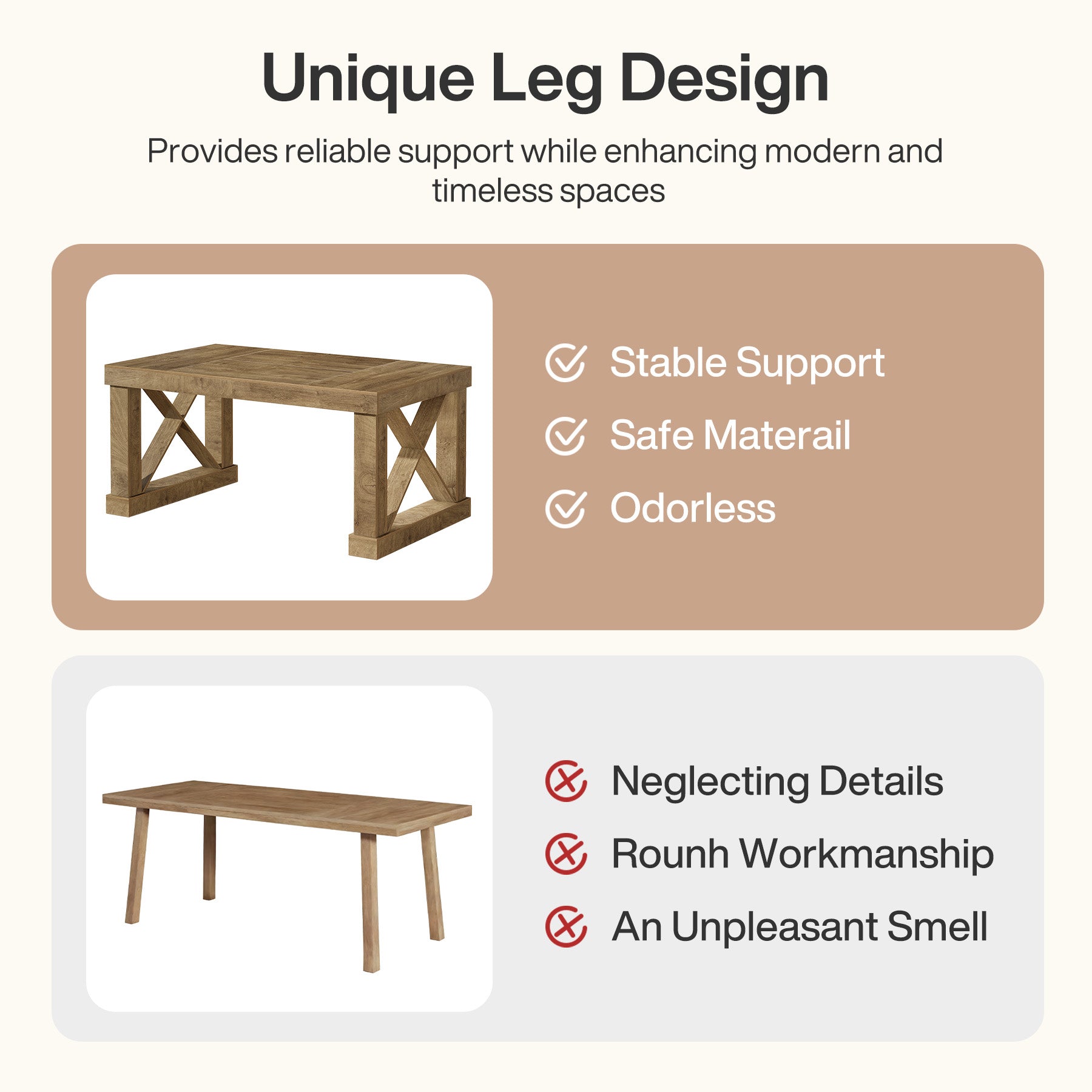 63" Executive Office Desk, Farmhouse Computer Desk with Heavy-Duty Frame for Home Office