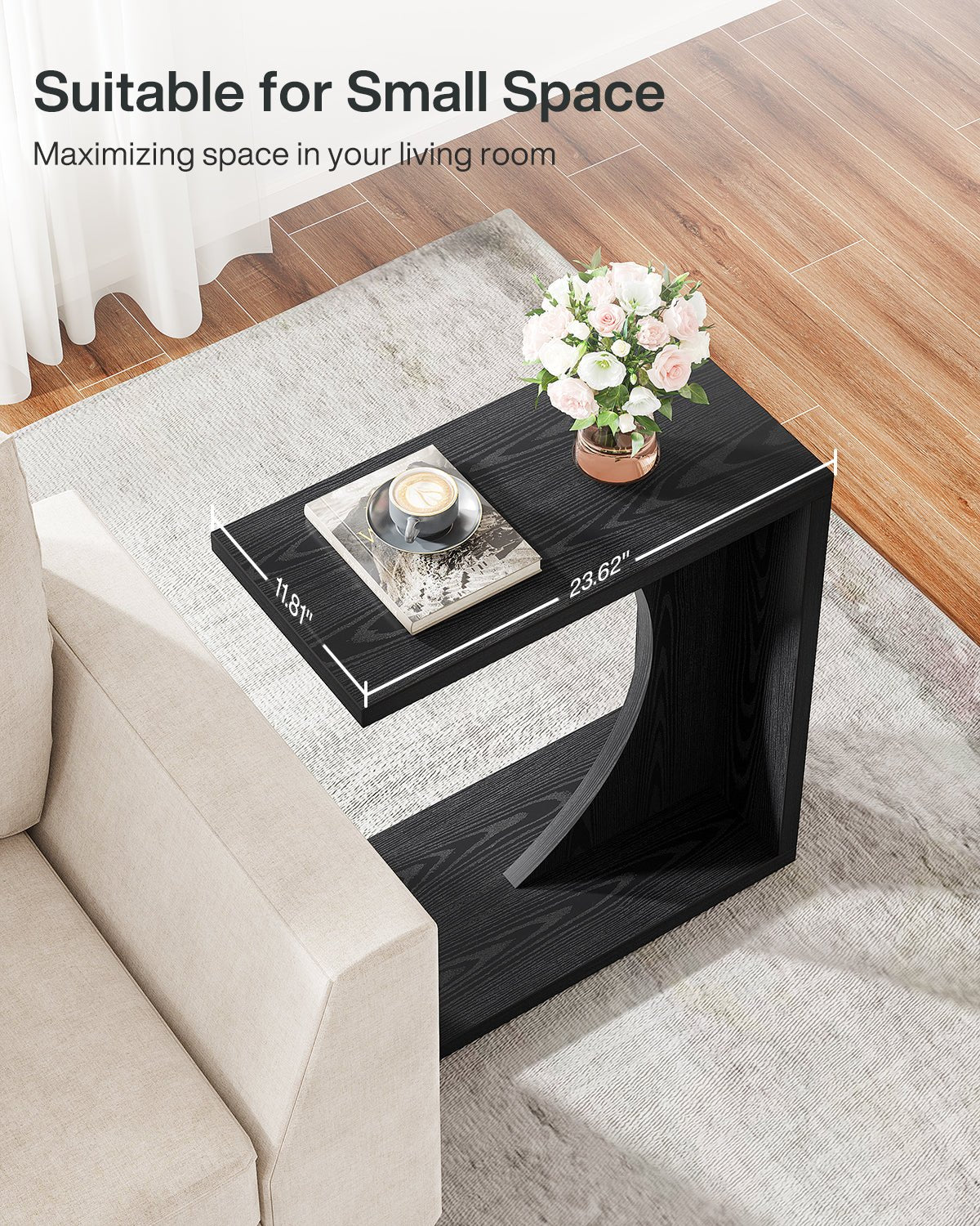 C-Shaped End Table, Sofa Side Table Couch Table