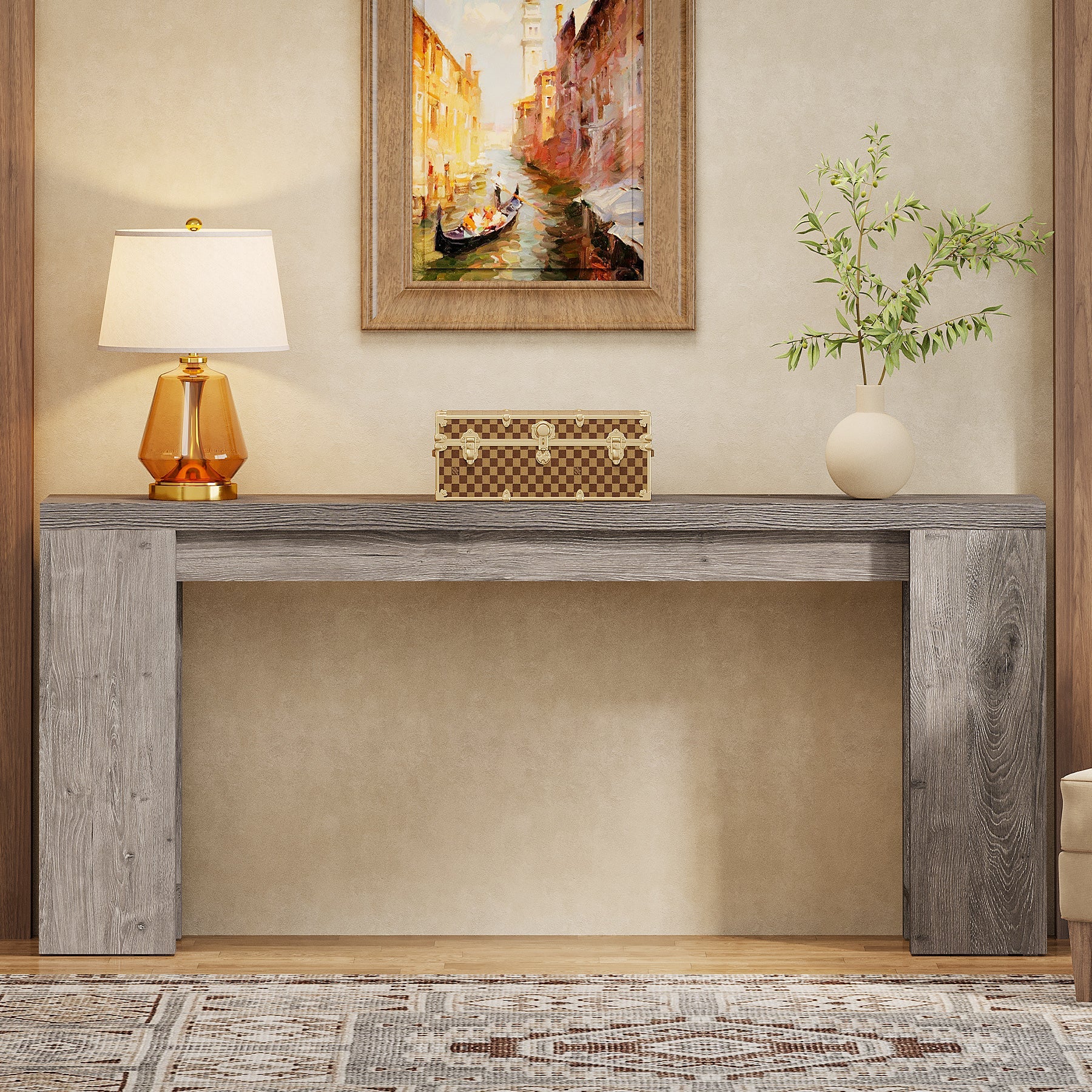 Tribesigns 70.9" Extra Long Console Table, Farmhouse Narrow Sofa Table for Entryway