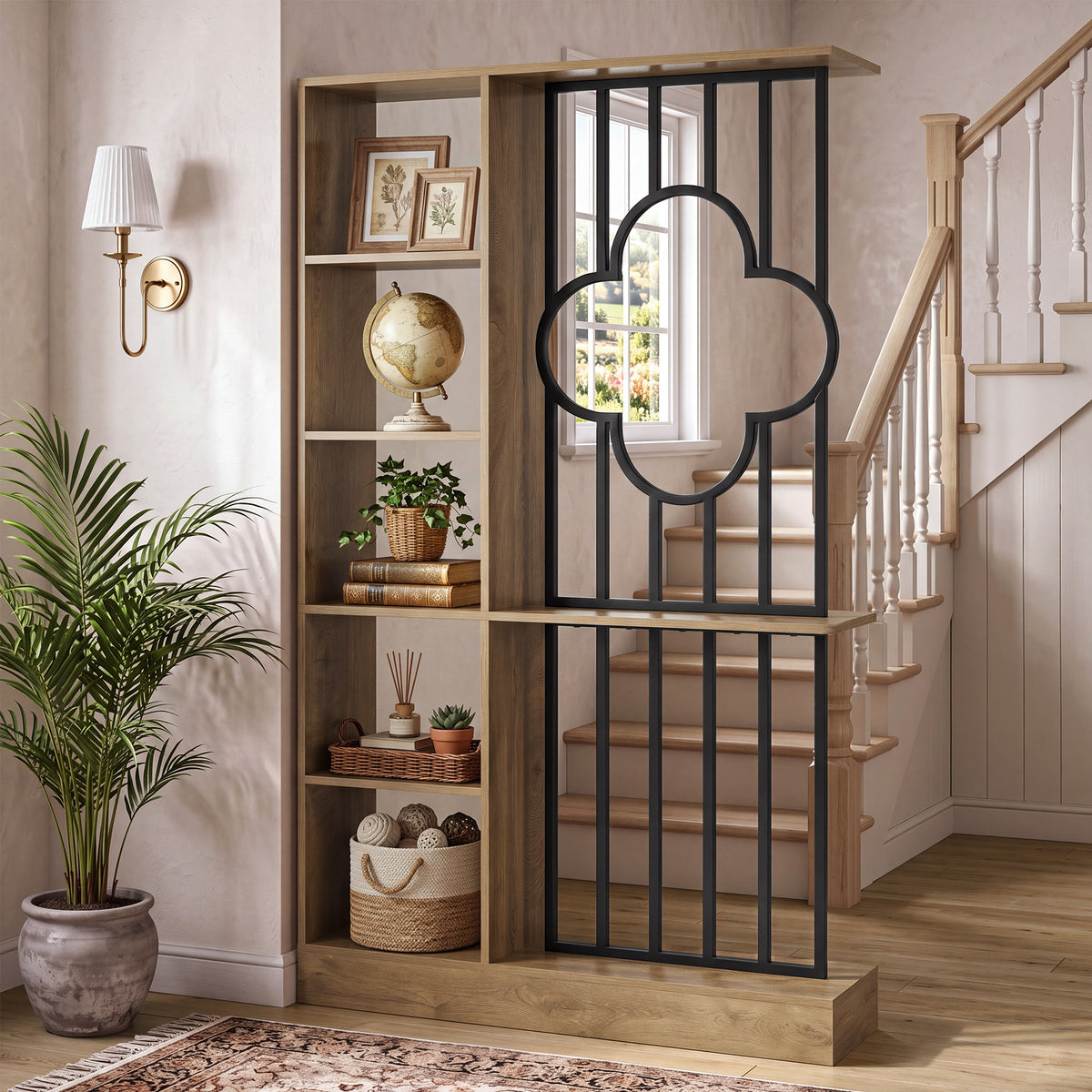 71" Room Divider with Shelves, Freestanding Storage Partition, Wall Divider for Room Separation