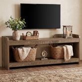 63" TV Stand for TVs Up to 70", Entertainment Center with 2-Tier Storage for Living Room 3