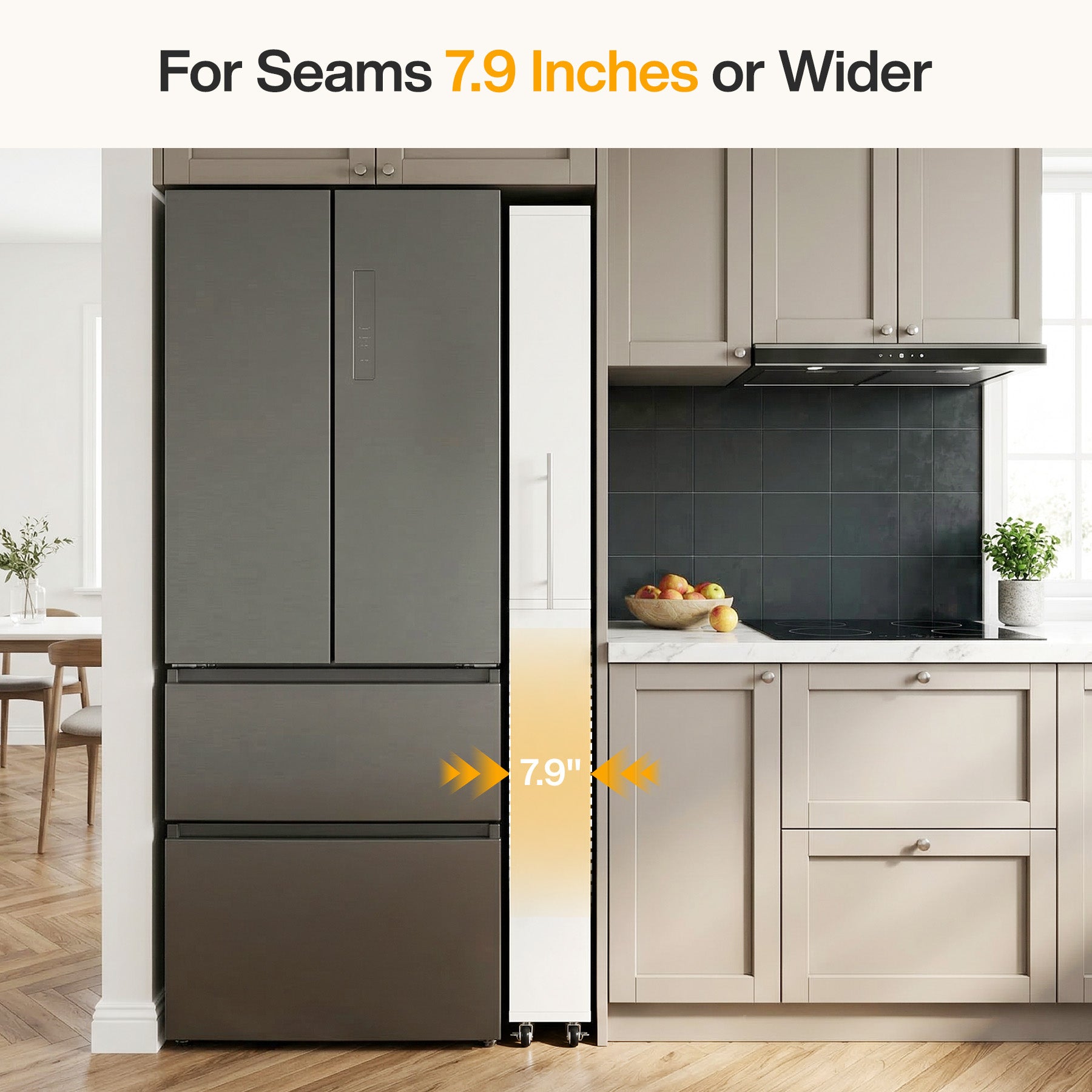 73" Slim Storage Cart on Wheels, 7-Tier Narrow Pantry Rack Cabinet Organizer