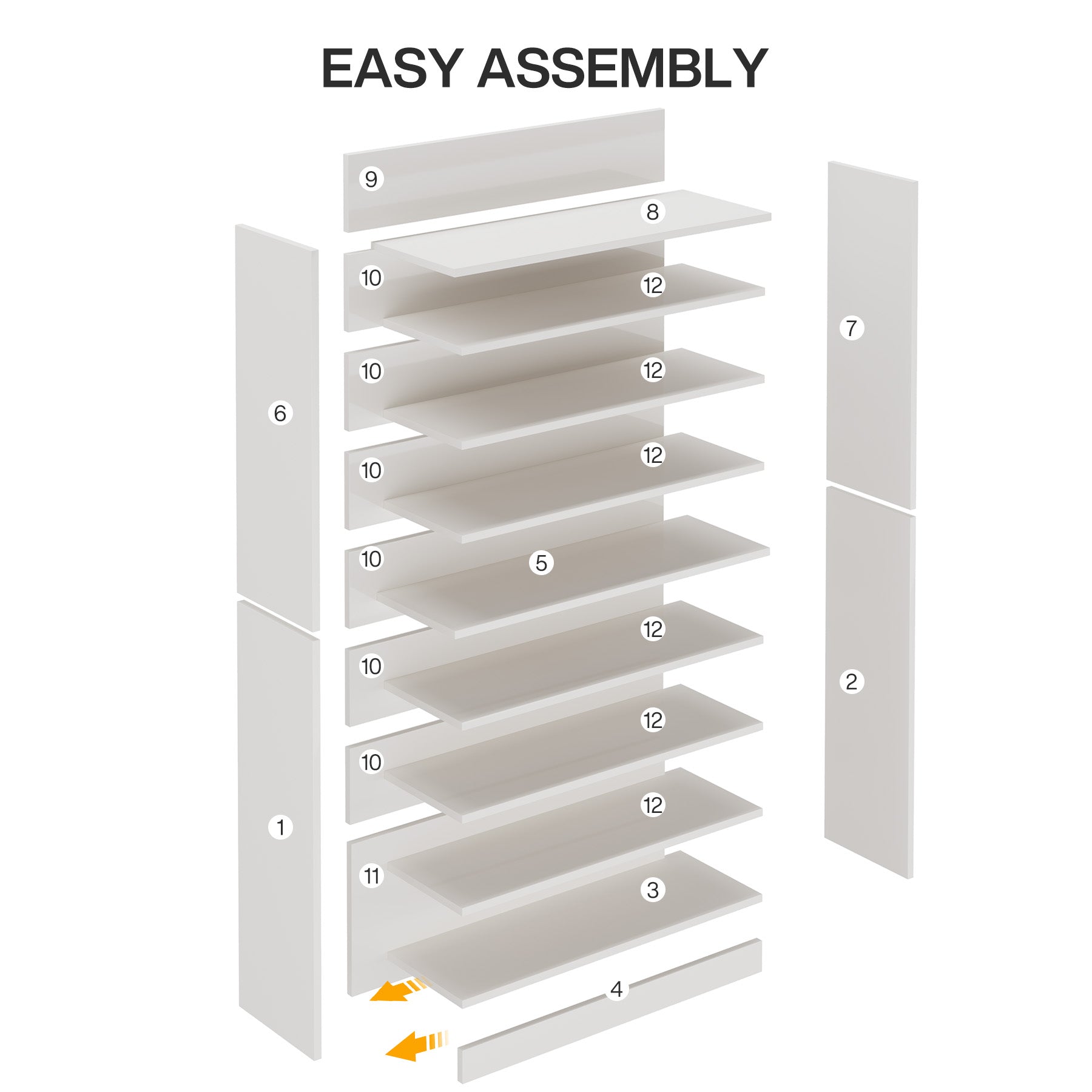 9-Tier Shoe Cabinet, 40-45 Pairs Shoe Storage Organizer with Open Shelves