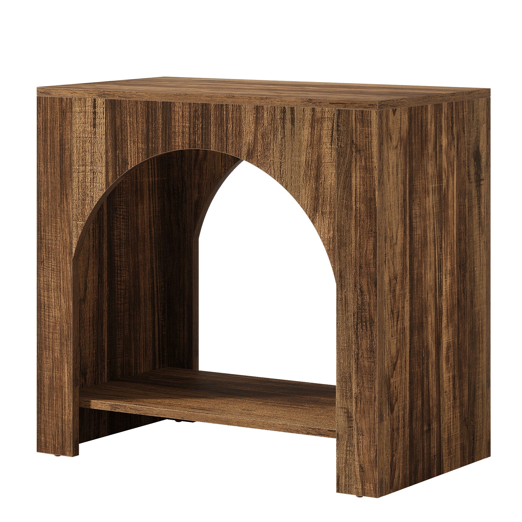 27" End Table, 2 Tier Square Side Table with Storage Shelf