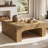 Tribesigns 39" Square Coffee Table, Wooden Farmhouse Center Table for Living Room 3