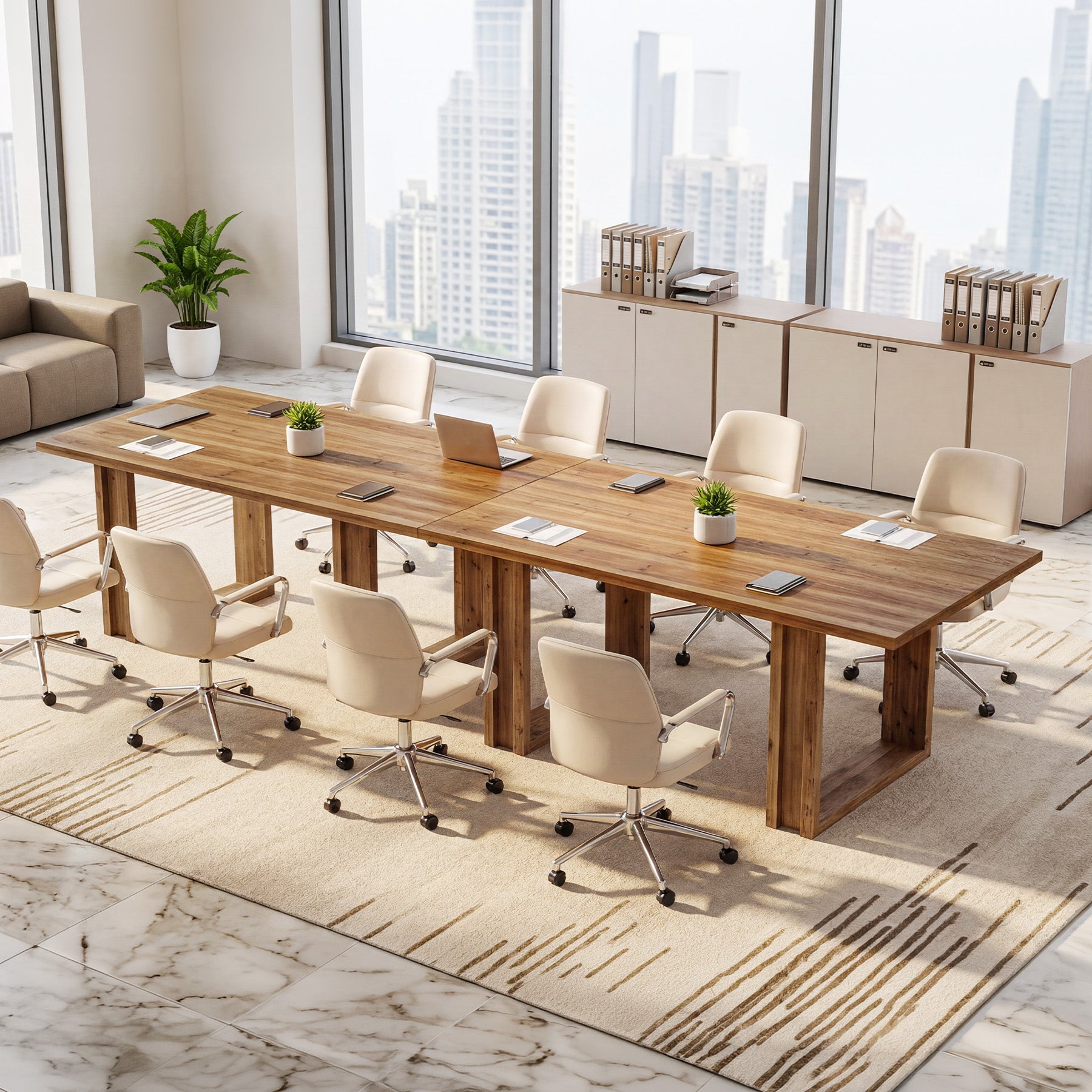 Tribesigns 63-Inch Executive Desk, Large Solid Wood Desk for Home Office