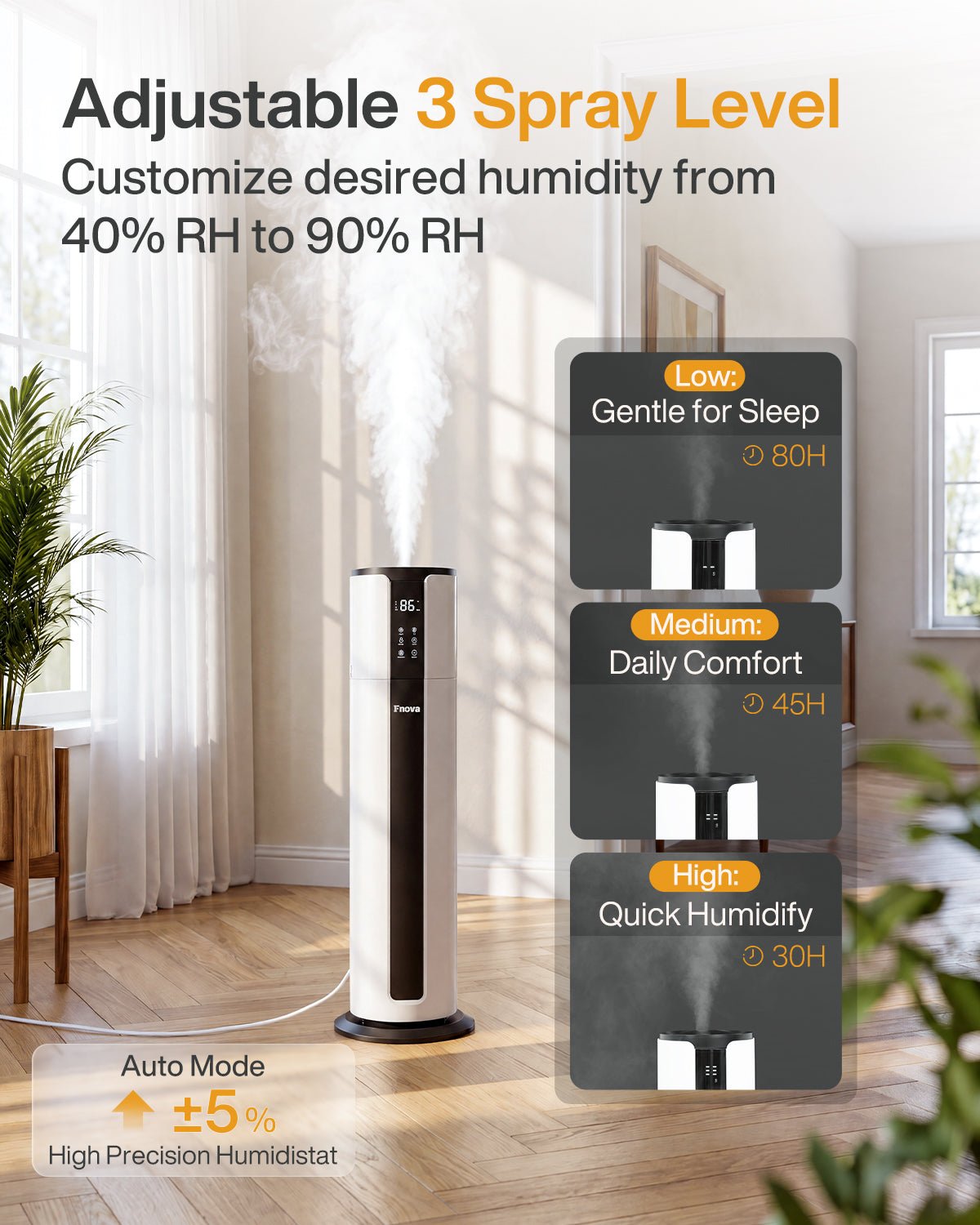 9L/2.38Gal Humidifiers For Large Room, Quiet Whole House Large Humidifier, Top Fill, Cover Up To 600ft²