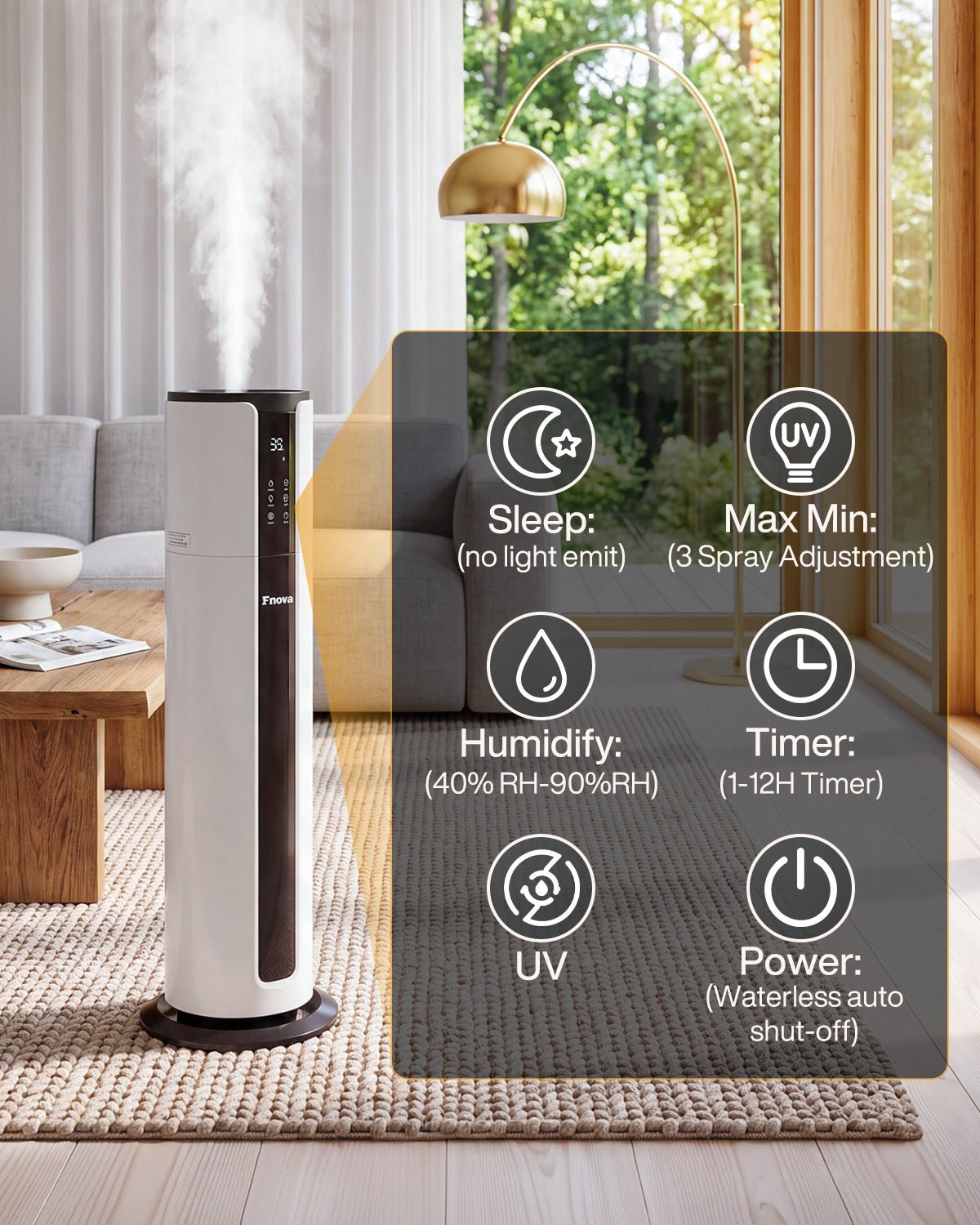 9L/2.38Gal Humidifiers For Large Room, Quiet Whole House Large Humidifier, Top Fill, Cover Up To 600ft²