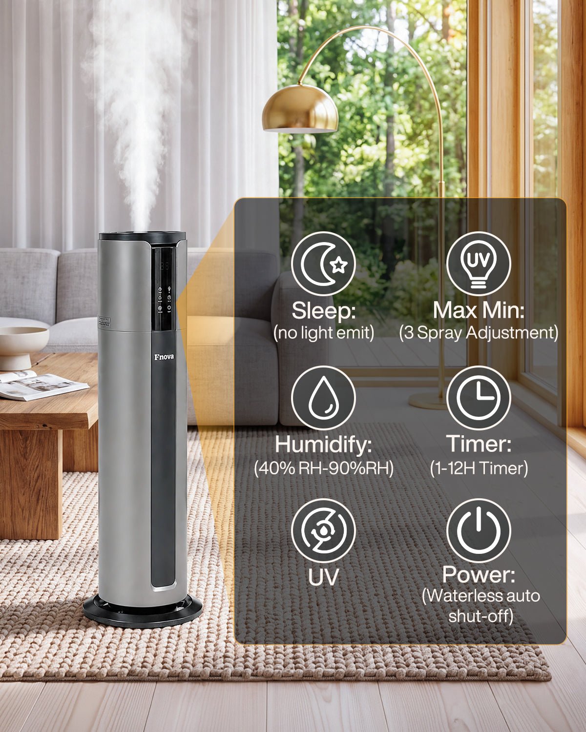 9L/2.38Gal Smart Humidifiers For Large Room, Cover Up To 600ft², APP & Remote Control