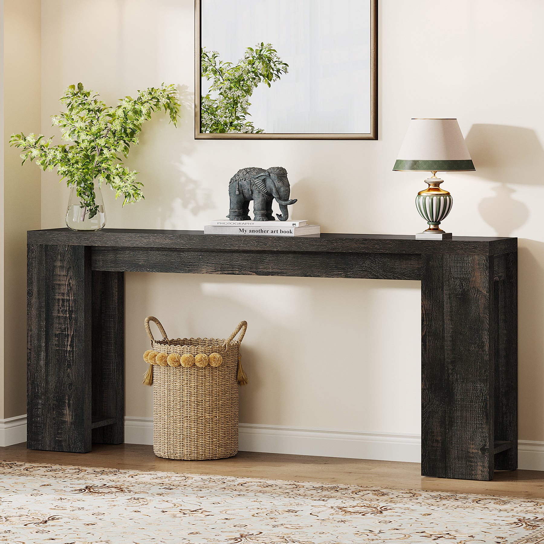 Tribesigns 70.9" Extra Long Console Table, Farmhouse Narrow Sofa Table for Entryway