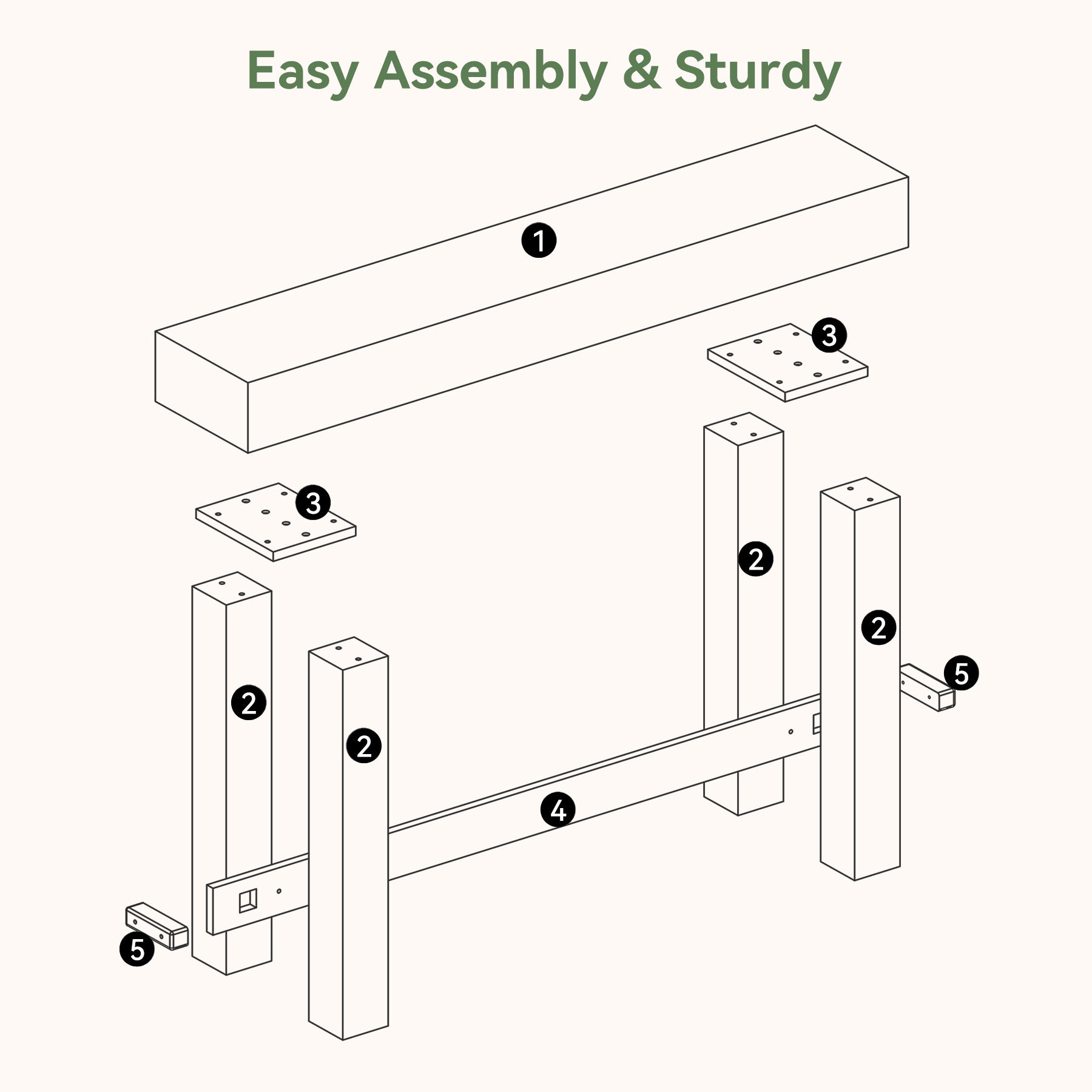 Solid Wood Console Table,63" Sofa  Entryway Table with Stable Leg