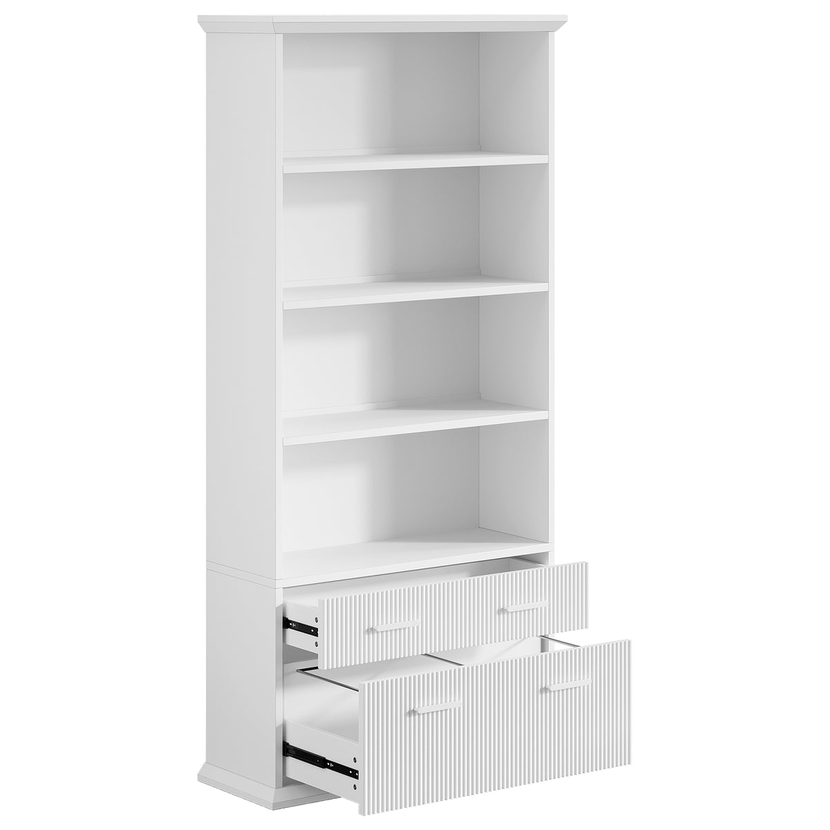 2-Drawer File Cabinet with 4-Tier Shelves, 71" Vertical Storage Cabinet for Home Office