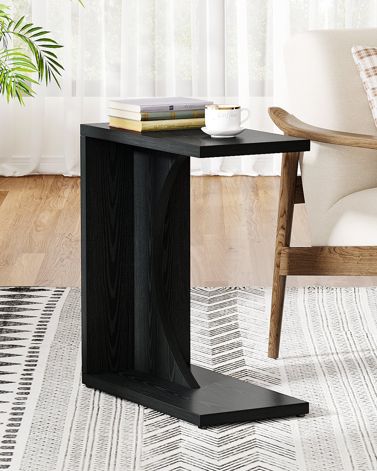 C-Shaped End Table, Sofa Side Table Couch Table