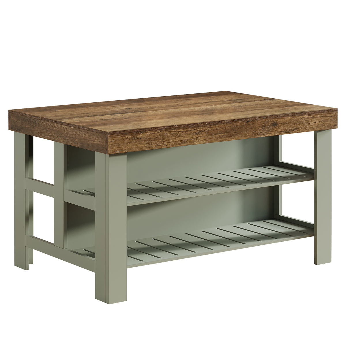 Home Bar Table Unit, 55" Counter Height Bar Cabinet with Storage Shelves