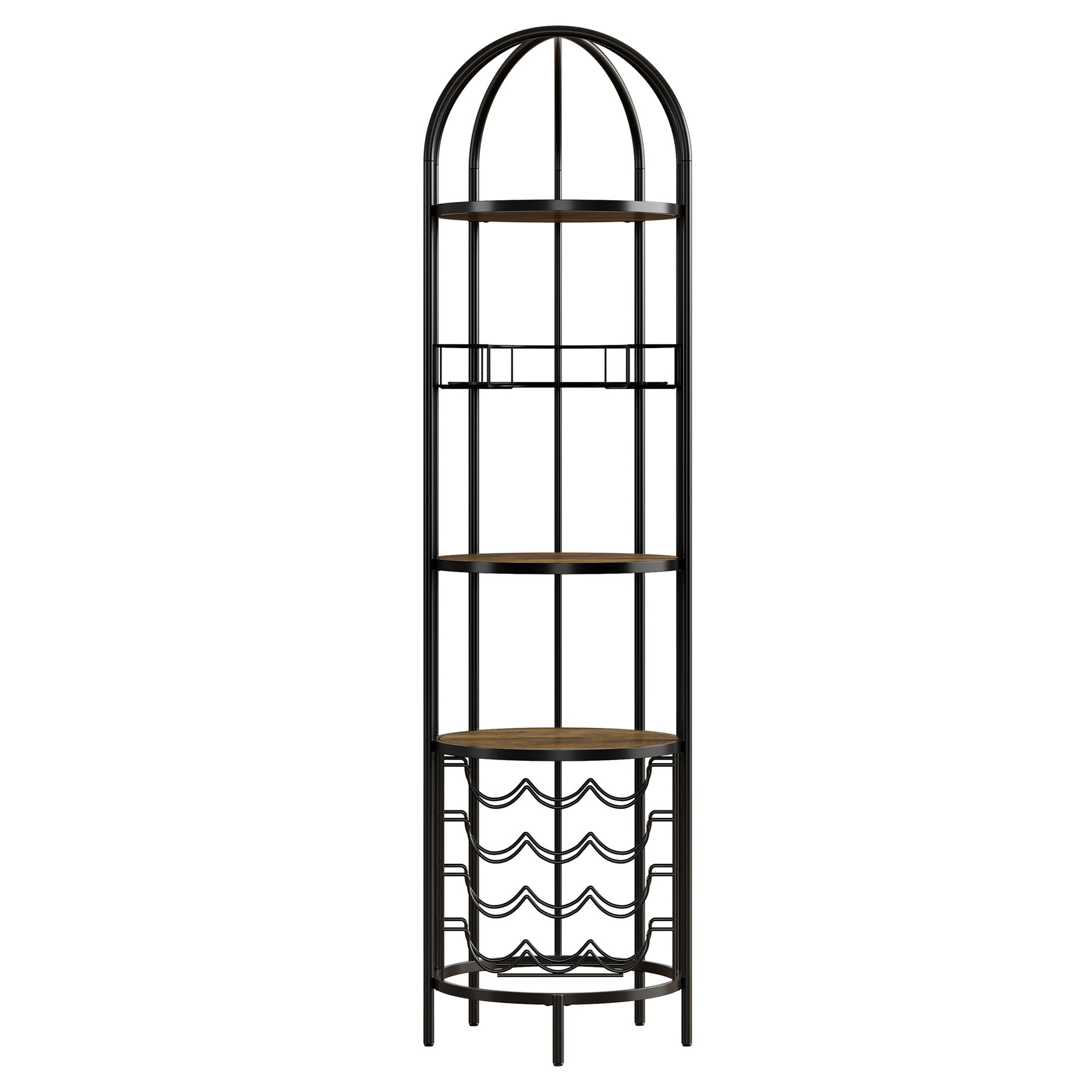 5-Tier Wine Rack, Industrial Bar Wine Cabinet with Bottle Holder
