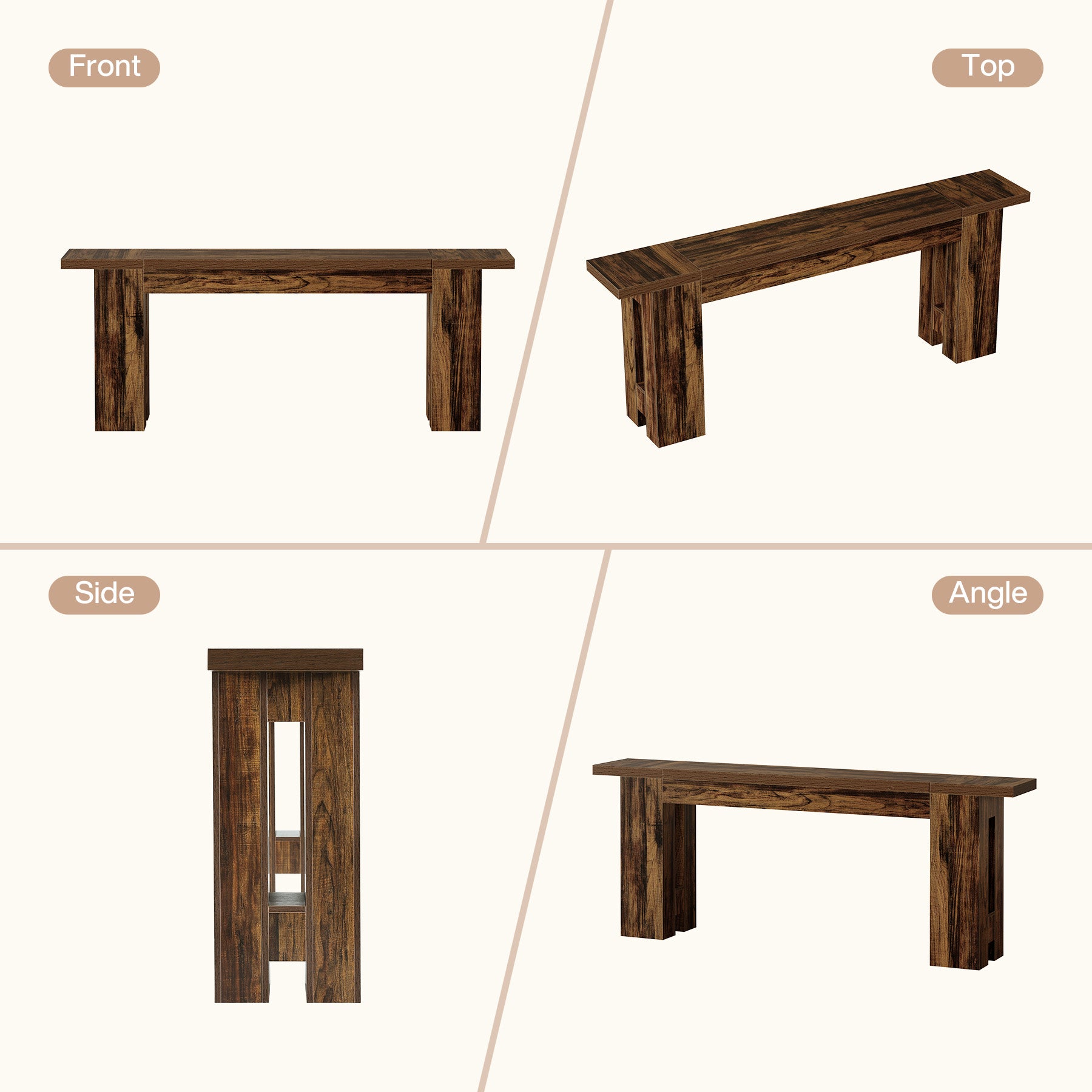 86.6" Long Console Table, Farmhouse Entryway Sofa Table Behind Couch for Hallway