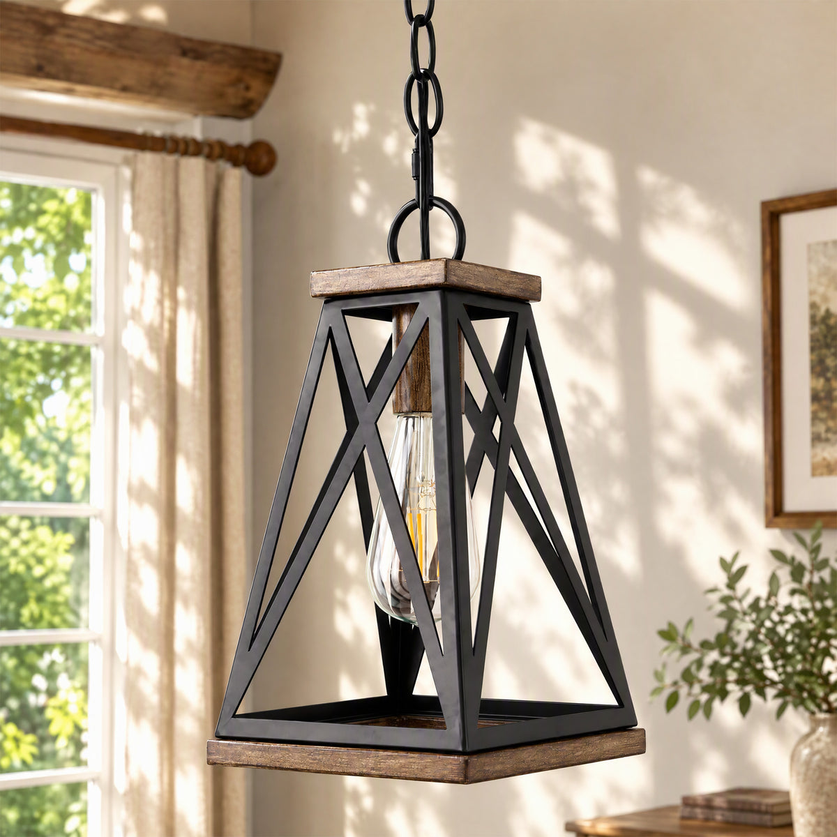 Tribesigns Farmhouse Pendant Light, Adjustable Hanging for Kitchen Island