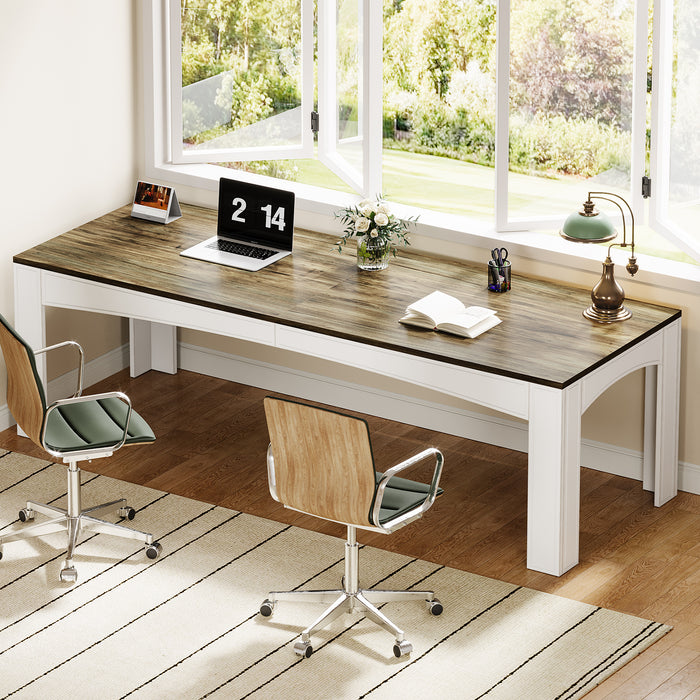 78.7" Two-Person Desk, Long Computer Desk Workstation Table