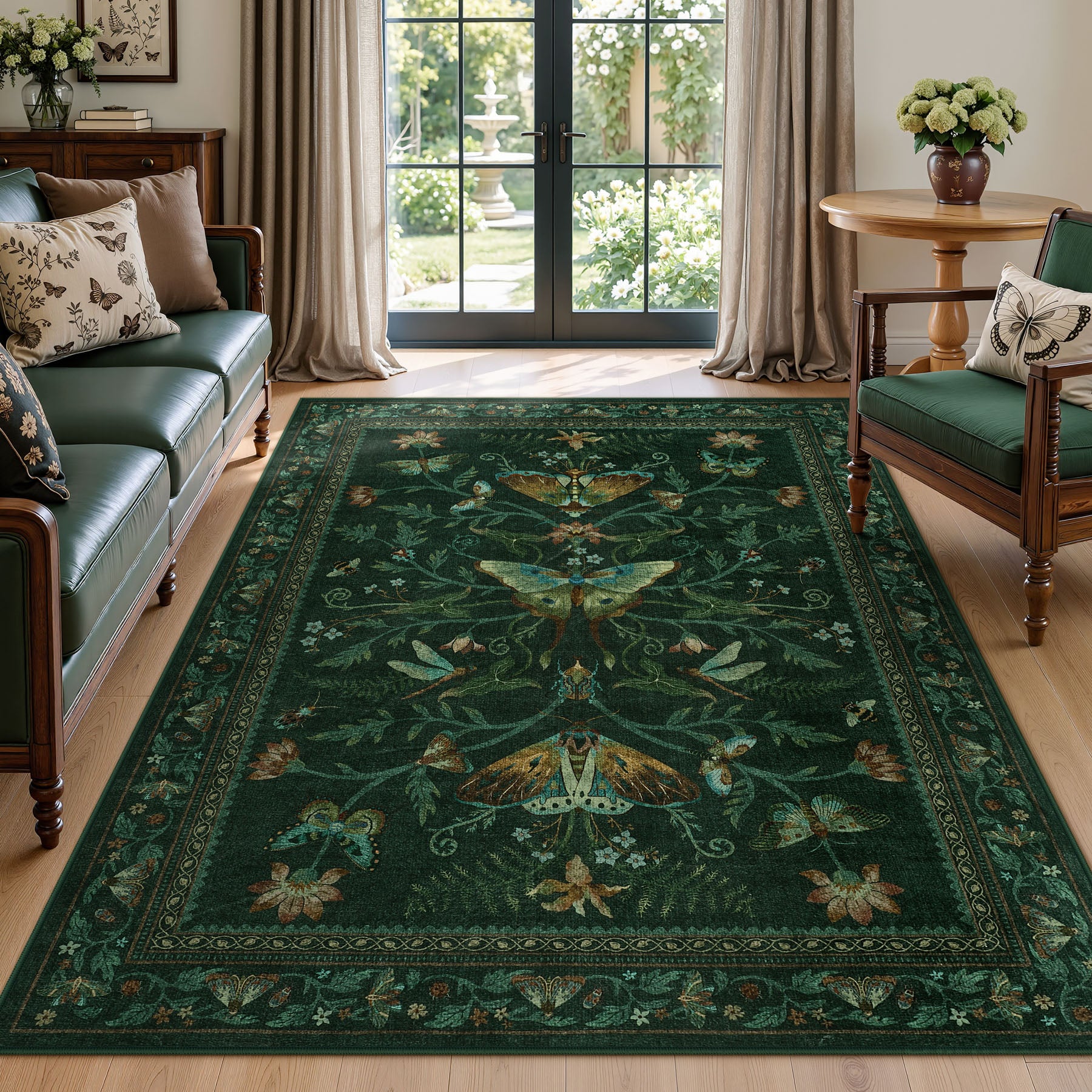Insect Paradise Area Rug, Non-Slip Indoor Rug for Living Room Bedroom, Oeko-Tex Certified