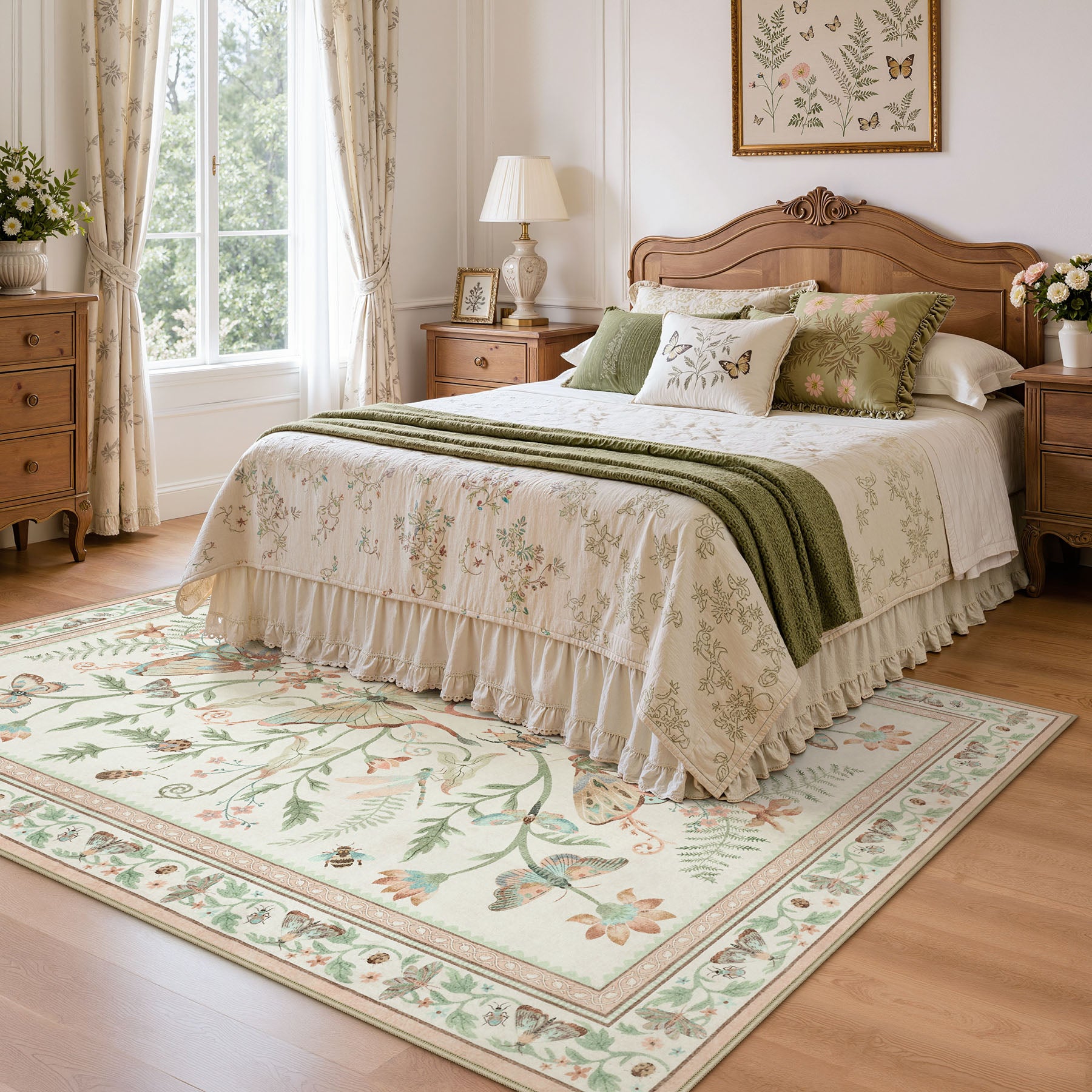 Insect Paradise Area Rug, Non-Slip Indoor Rug for Living Room Bedroom, Oeko-Tex Certified