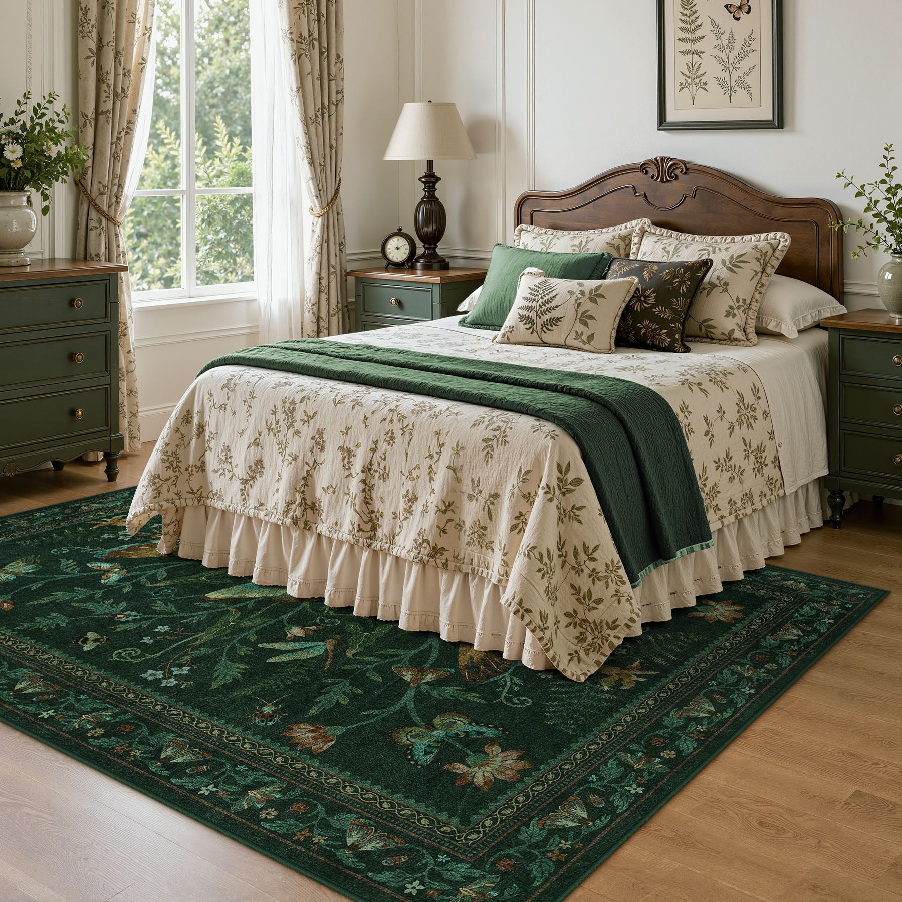 Insect Paradise Area Rug, Non-Slip Indoor Rug for Living Room Bedroom, Oeko-Tex Certified