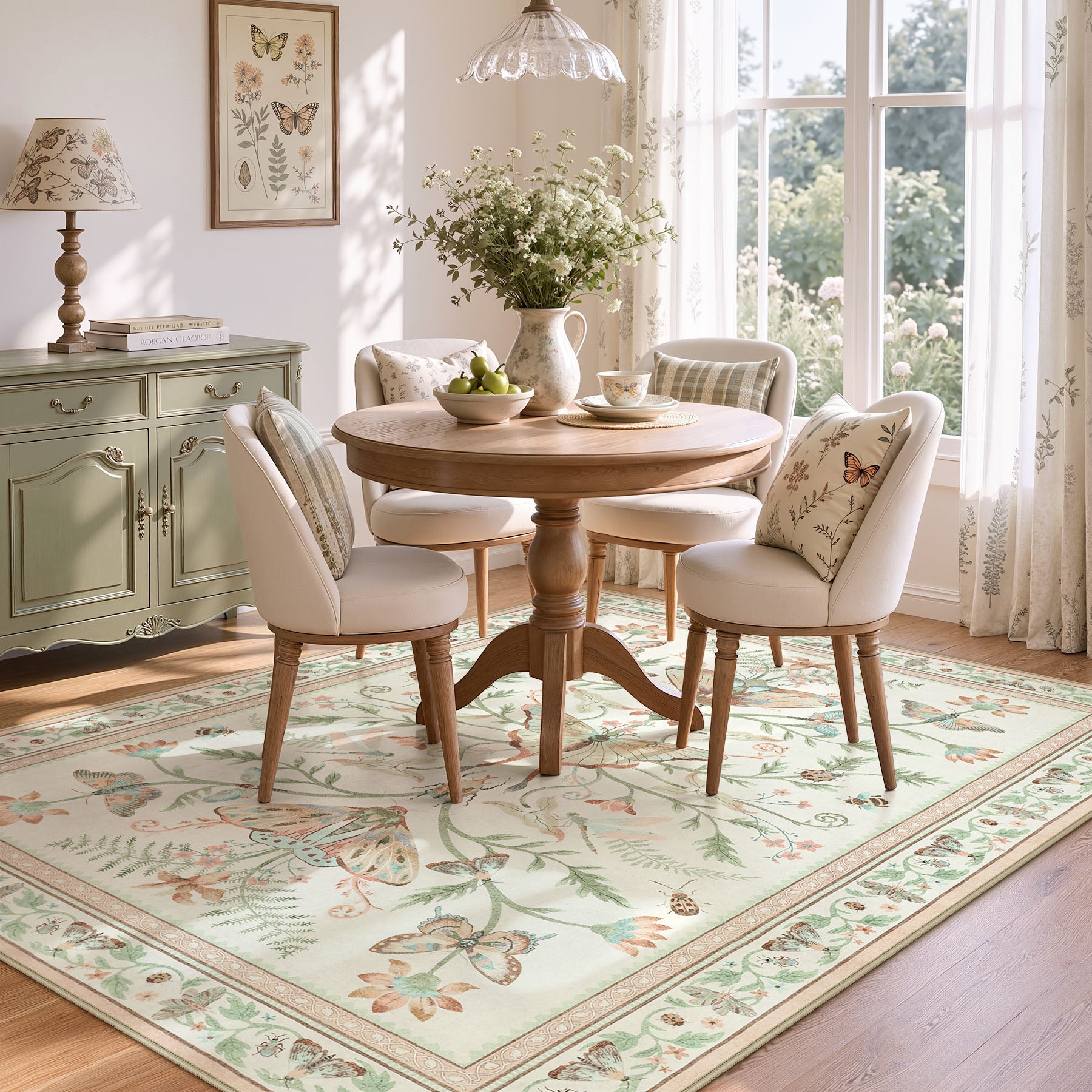 Insect Paradise Area Rug, Non-Slip Indoor Rug for Living Room Bedroom, Oeko-Tex Certified
