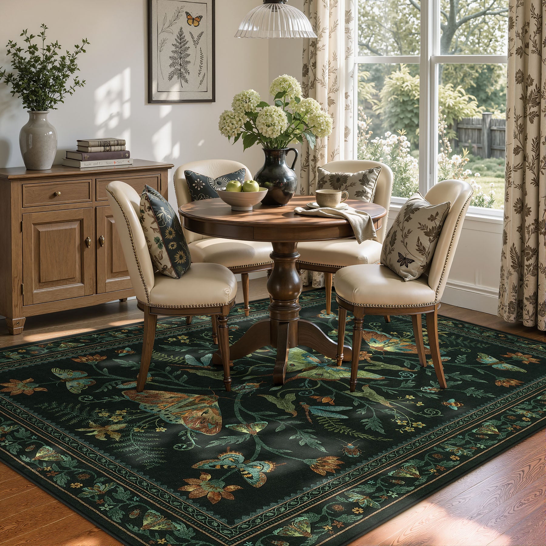 Insect Paradise Area Rug, Non-Slip Indoor Rug for Living Room Bedroom, Oeko-Tex Certified