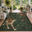 Morris Jungle Leopard Print Rug#Color_Green