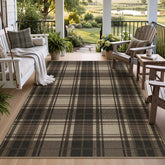 3x5/5x7 Plaid Easy Jute Washable Area Rug, Farmhouse Non-Slip Indoor Carpet for Porch Living Bedroom, Oeko-Tex Certified 3