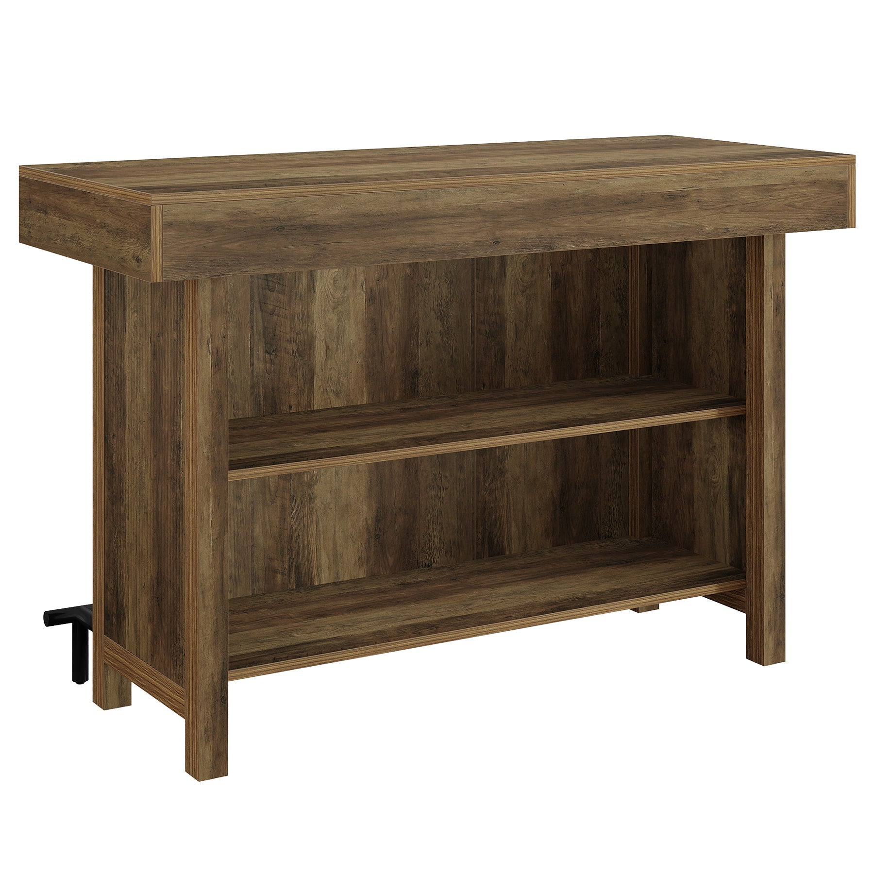 57.48" Bar Unit, Industrial Counter Height Bar Table with 2-Tier Storage