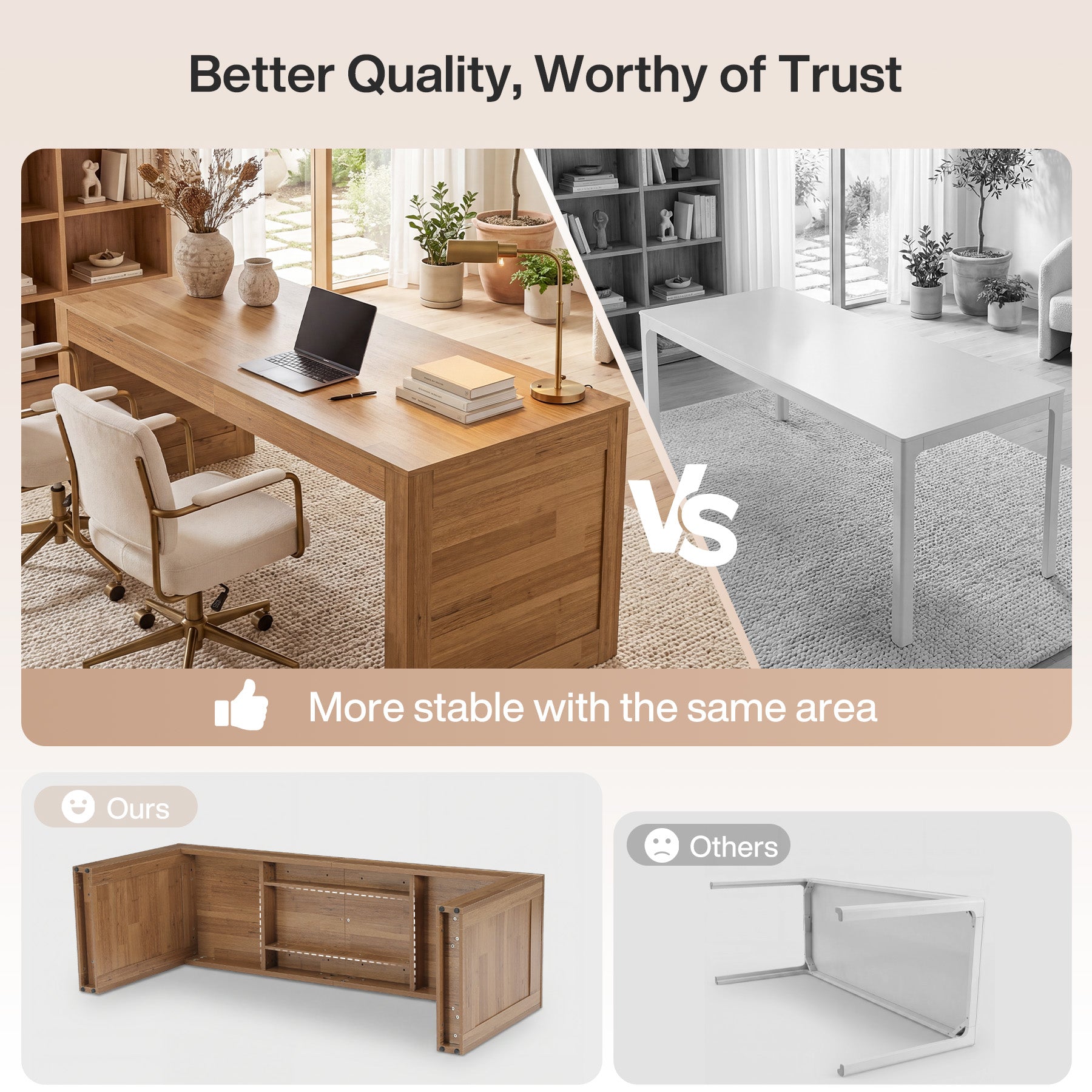 78.74" Two-Person Desk, Double Computer Desk Writing Table for Home Office
