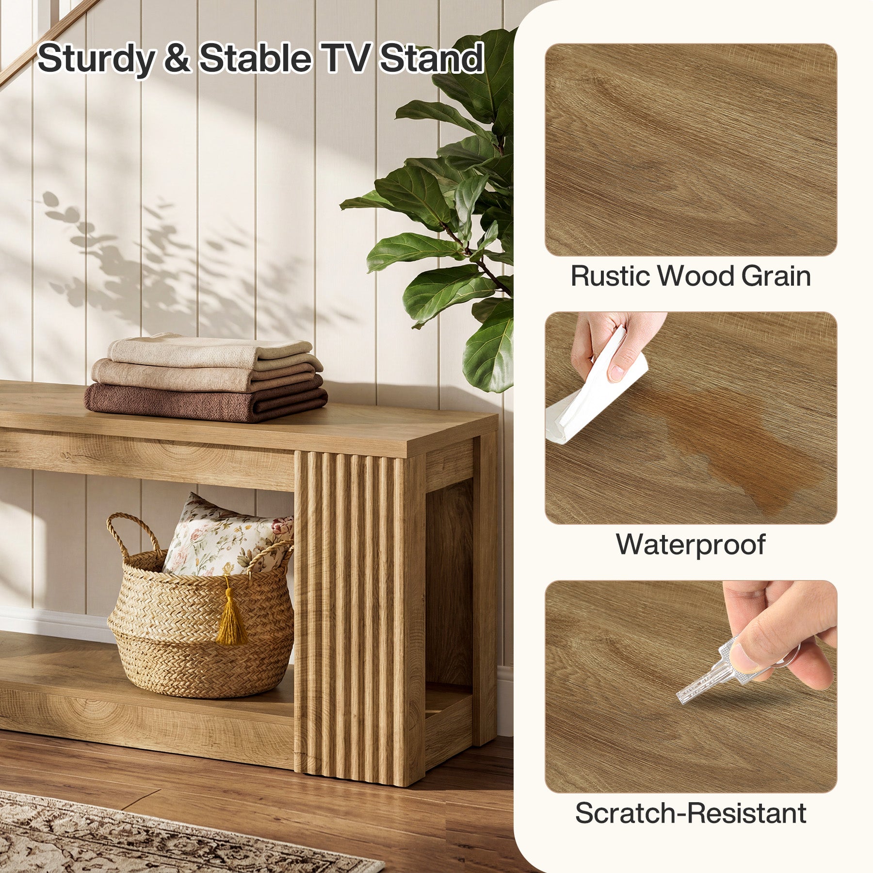 63" Entryway Bench, 2-Tier Shoe Bench End of Bed Seat for Hallway, Bedroom