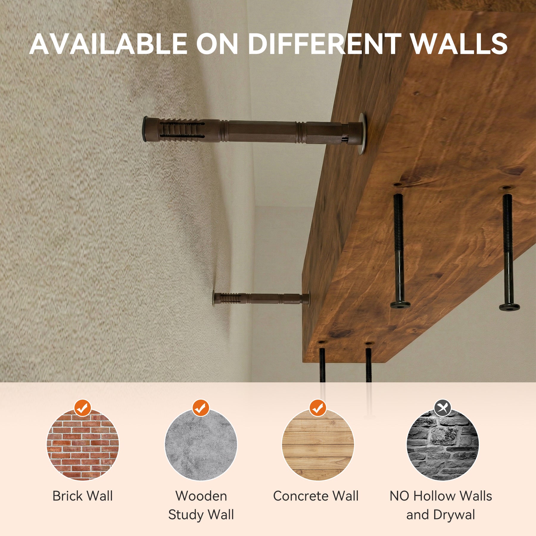 63" Fireplace Mantel Shelf, Solid Wood Wall Floating Mantel Shelf for Over Fireplace
