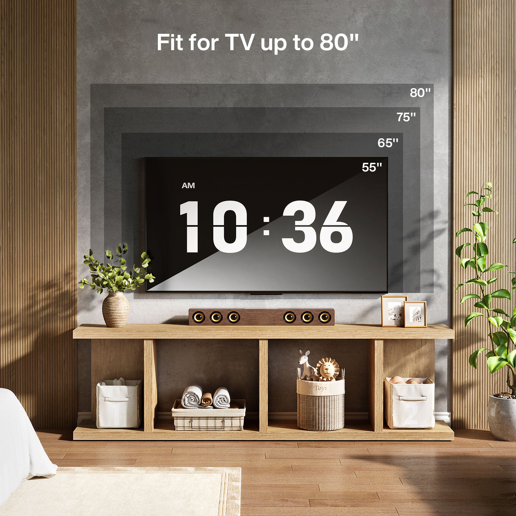 Tribesigns 70.8" TV Stand, Entertainment Center with Storage for Living Room