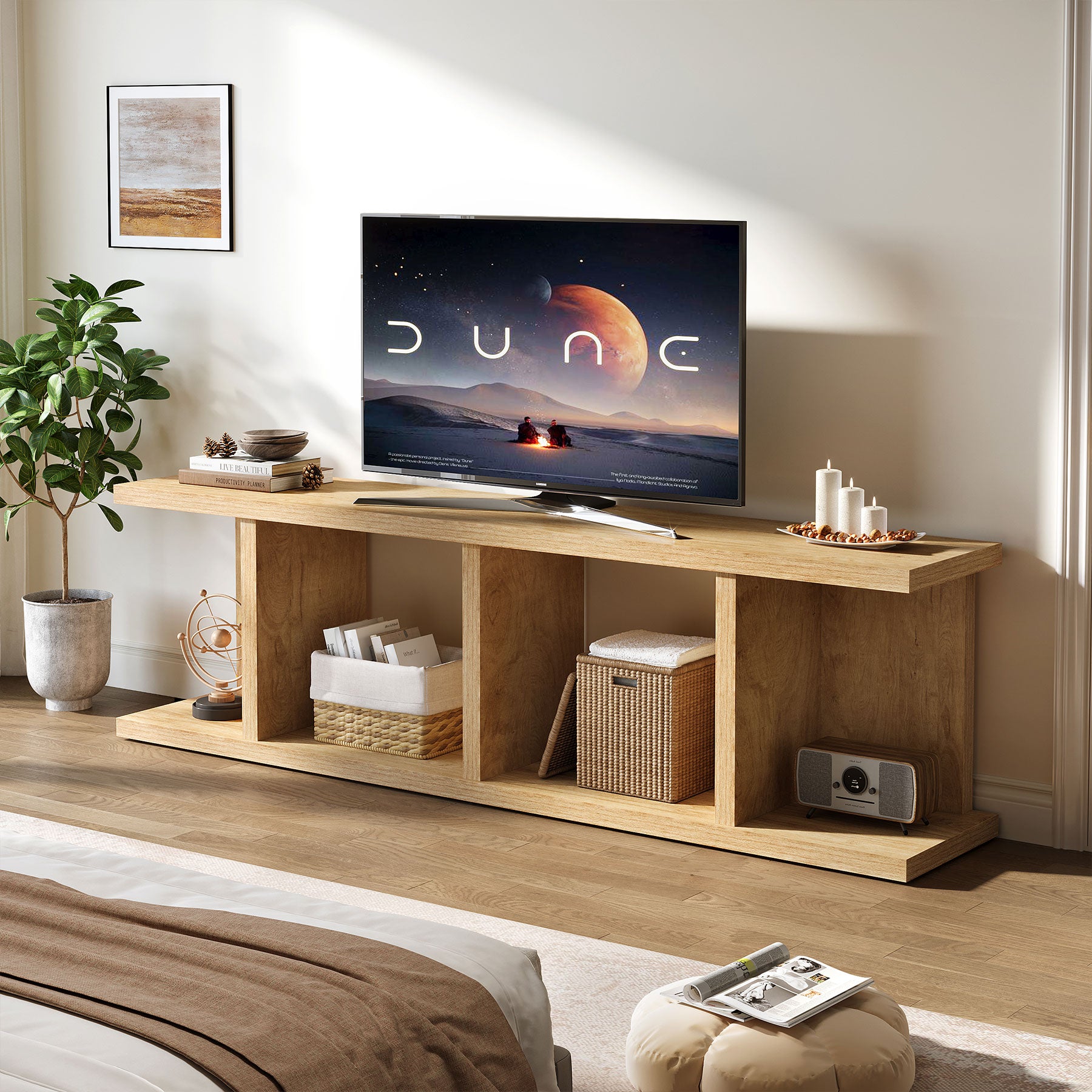 Tribesigns 70.8" TV Stand, Entertainment Center with Storage for Living Room